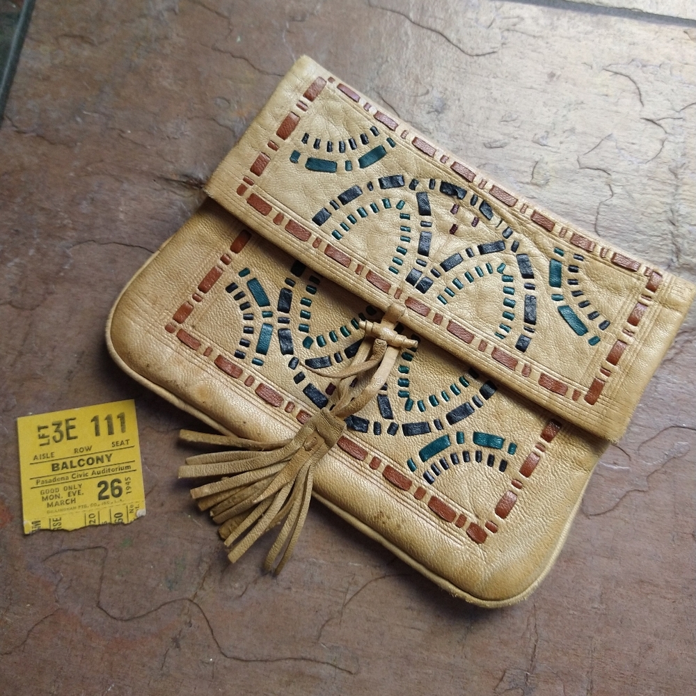 antique MOROCCAN LEATHER CLUTCH